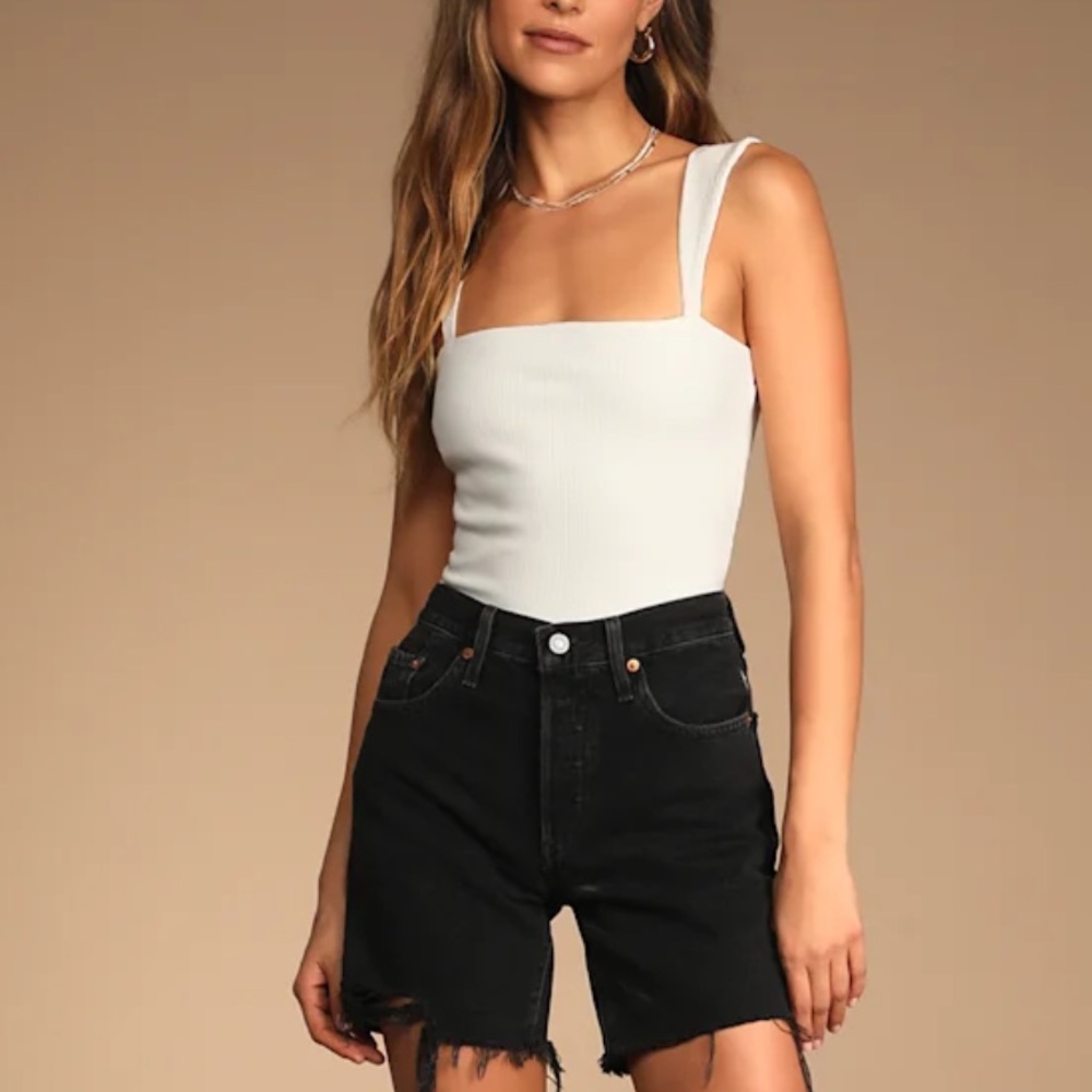 Lulus square neck ribbed tank